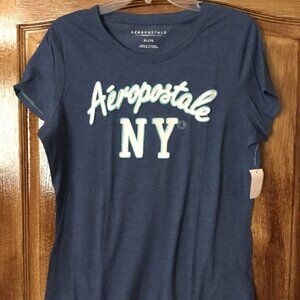 Aeropostale NY Blue/White T-shirt Size XL Juniors
